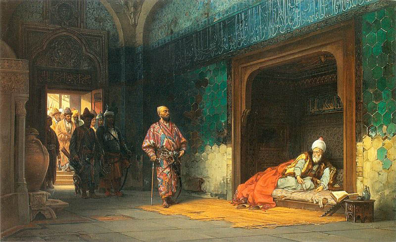 Sultan Bayezid prisoned by Timur.